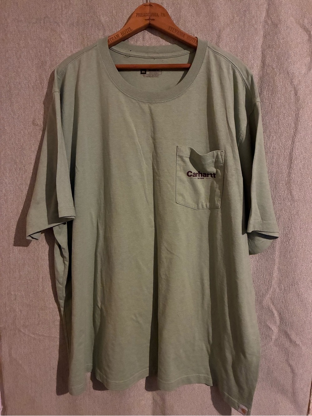Carhartt Men’s Sage Green Pocket T-Shirt 3xl relaxed fit